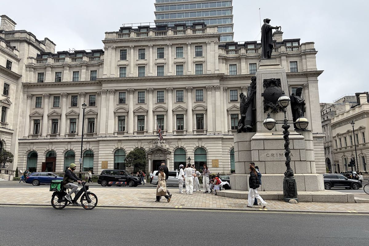 The stone front of Sofitel London St James on Waterloo Place