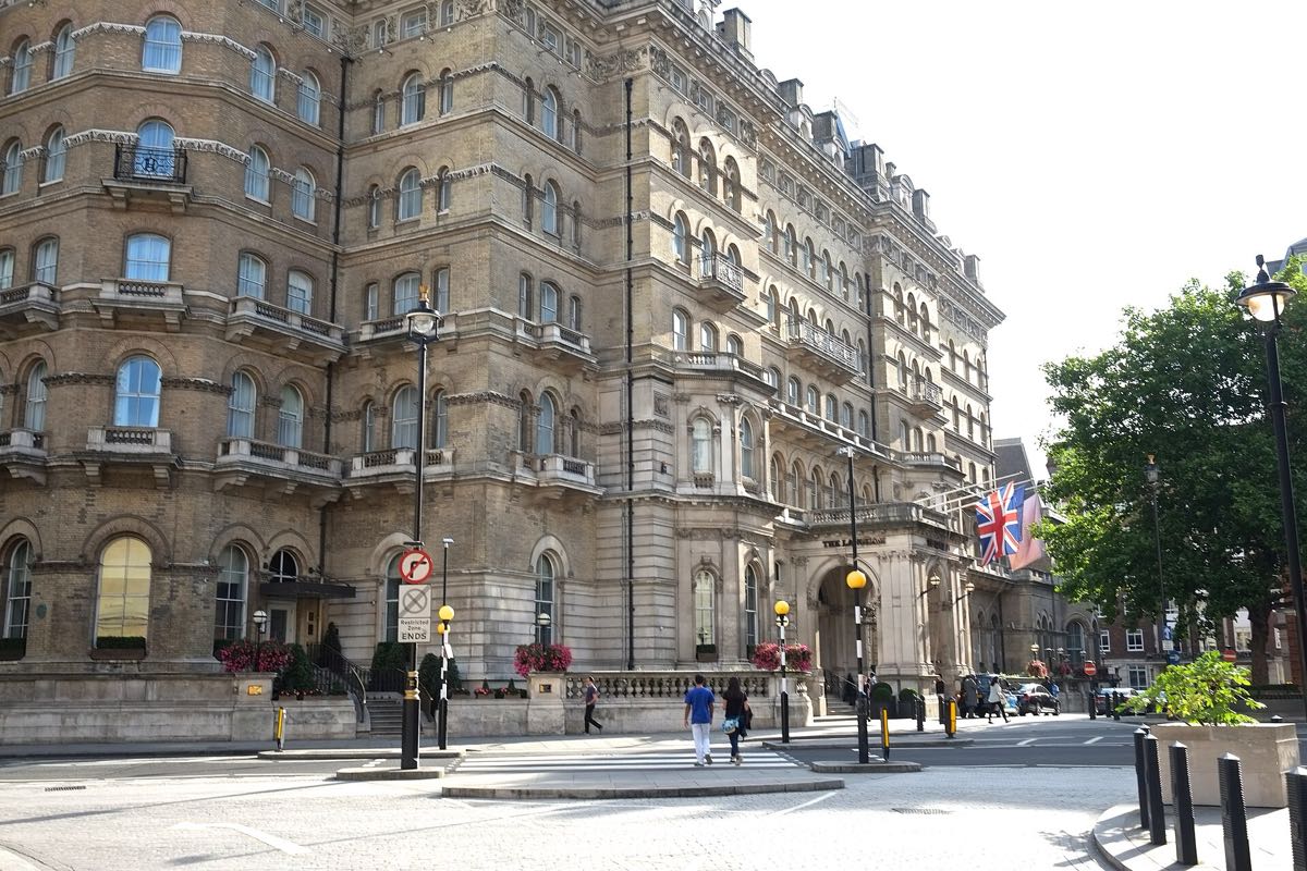 The Langham's stone front on Portland Place